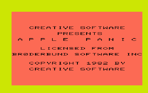 Apple Panic title screen for Vic-20